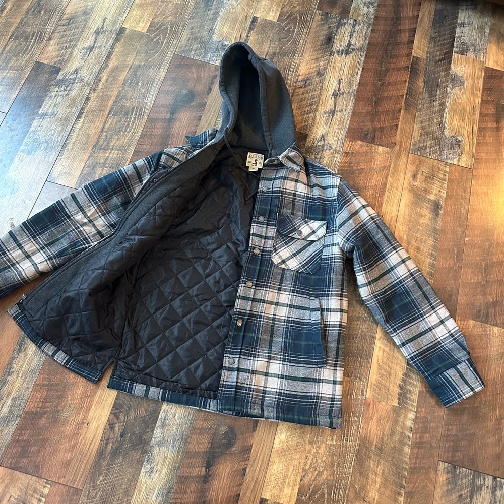 RedHead Blue Plaid Hooded Puffer Jacket